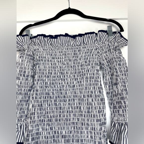 Lovers + Friends Salsita Smocked Cotton Mini Dress in Nautical Size Small - Picture 6 of 12